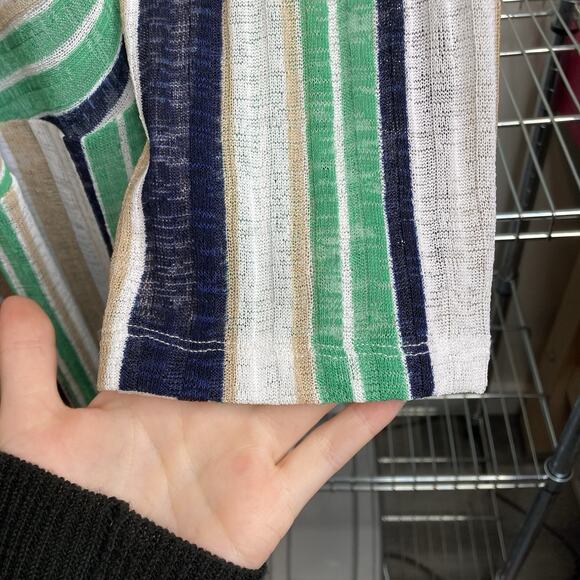 Chico's Travelers Green Striped Open‎ Front Kimono Cardigan Size 3 XL Statement - Picture 9 of 11